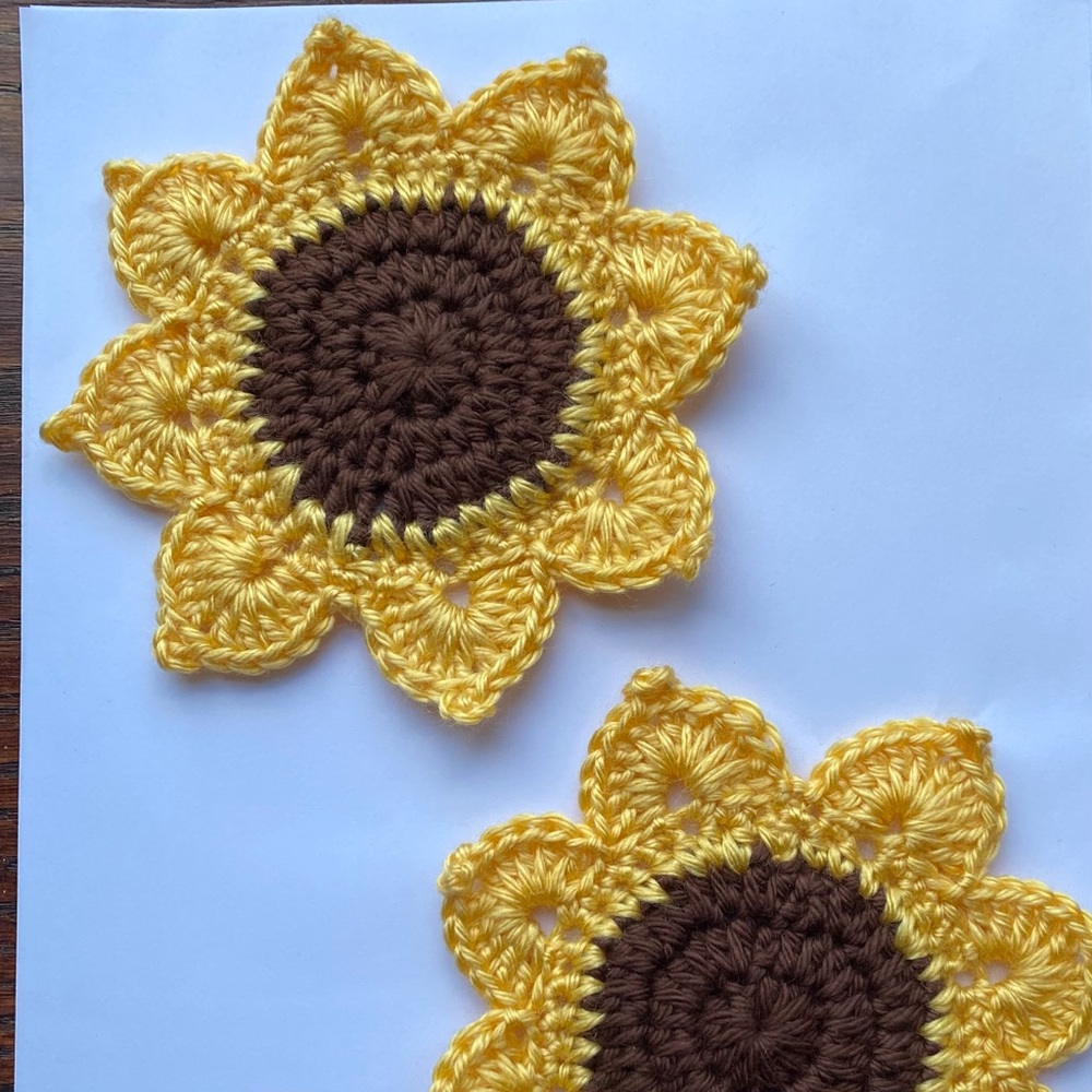 Crochet 🧶 sunflower coasters